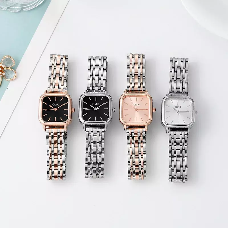 Reloj con cadena de acero para mujer, pulsera de cuarzo Noble, regalo de cumpleaños, negocios