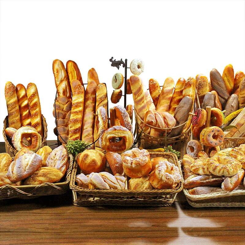 نموذج قطع حقيبة المحاكاة الأوروبي ، عصا فرنسية عطرية ، خبز مزيف ، ديكورات من البولي يوريثلين ، 1 * *