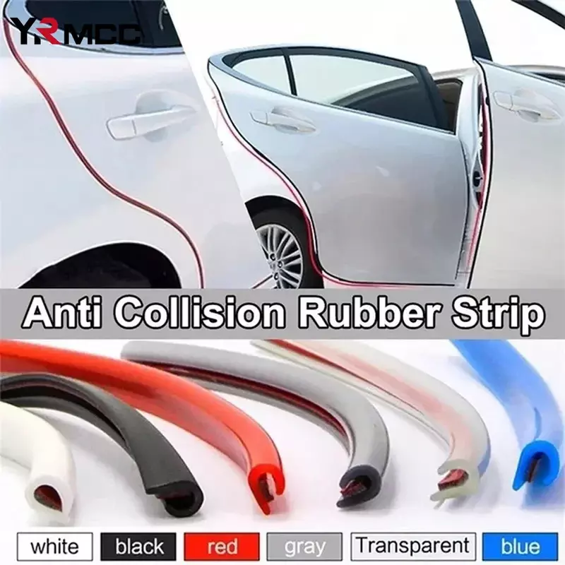 2/5M Car Door Edge Rubber Scratch Protection U Type Protection Strips Anti Collision Rubber Sealing Trim for Auto Door Protector