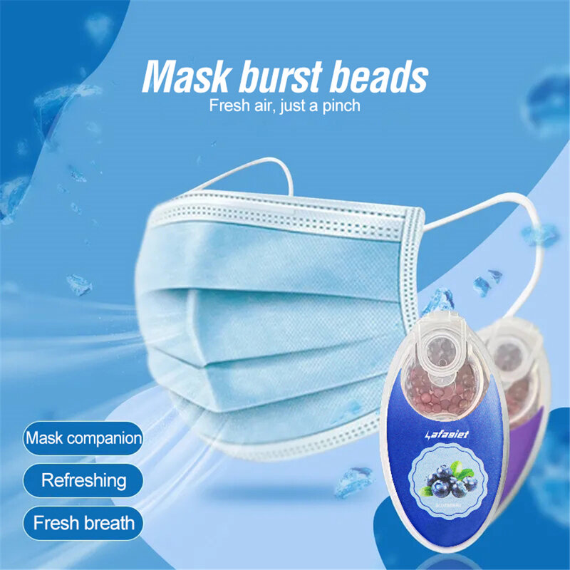 100PCS Air Freshener กลิ่นลูกปัดผสมผลไม้รสแบบพกพาหน้ากาก Burst ลูกปัดแคปซูล Face สภาพแวดล้อม Aromatizer อุปกรณ์เสริมหน้ากาก