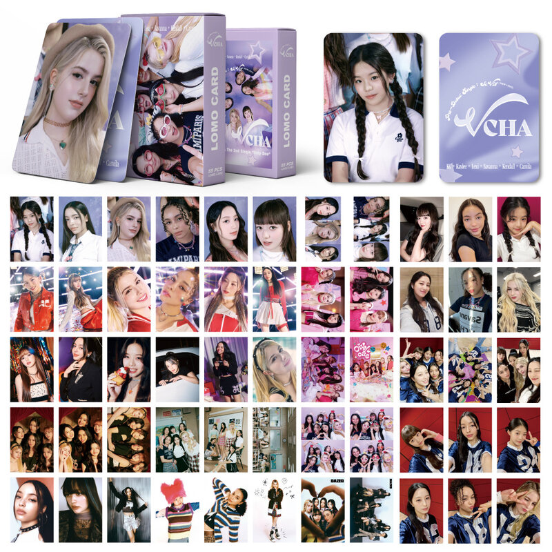 Kpop ใหม่กลุ่มเด็กผู้หญิงอัลบั้ม vcha เพียงหนึ่ง photocards 55ชิ้น/เซ็ตคุณภาพสูงภาพ HD สไตล์เกาหลีบัตรแฟนๆของขวัญคอลเลกชัน