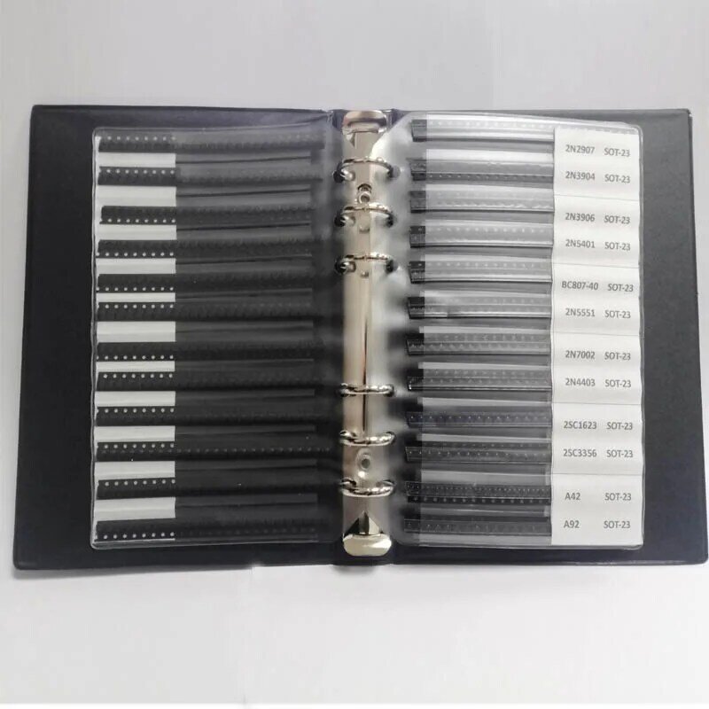 Libro de Kit de diodos transistores SOT-23/ SOT-89/57/75-SOD/SOD123 SMD SMT NPN PNP SOD 523 4148 5551 TL431 BC807 B772, 24/36/2222 valores