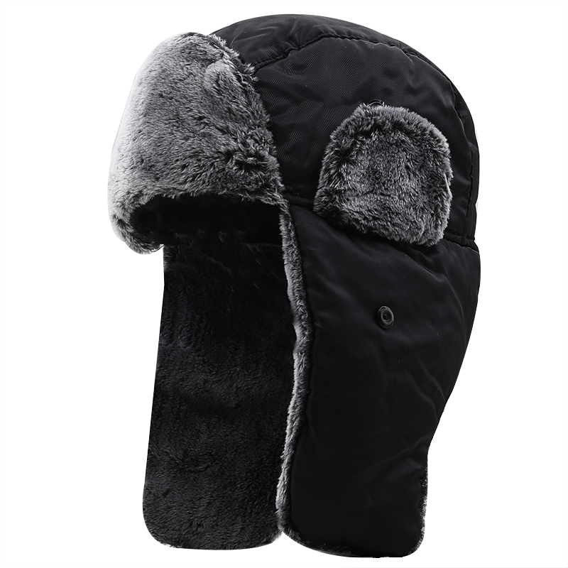 Unisex uomo donna cappello russo Trapper Bomber Warm Trooper Ear Flaps cappello da sci invernale Solid Fluffy Faux Fur Cap copricapo Bonnet