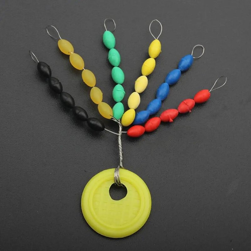 Topes flotantes de goma para bolas espaciales, Conector de tope ovalado, coloridos y estables, diseño ovalado, accesorios de pesca