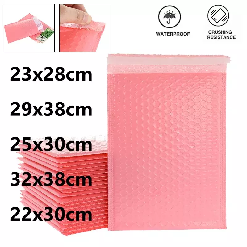 20Pcs Pink Bubble Envelope Bags Self Seal Mailers Padded Shipping Envelopes With Bubble Mailing Bag Shipping Gift Packages