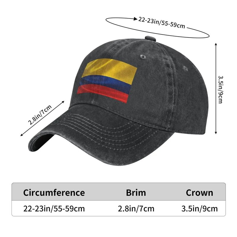 Topi bisbol Denim Kolombia, topi ayah Golf dapat disesuaikan Vintage katun dicuci untuk pria wanita