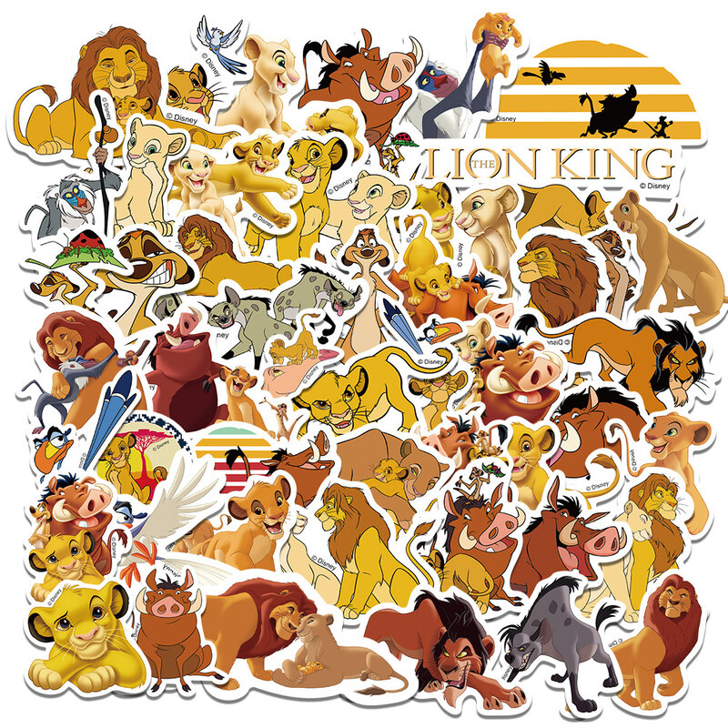 50 Stuks Disney Cartoon De Leeuw Koning Stickers Film Anime Decal Skateboard Gitaar Laptop Schattige Kawaii Sticker Pack Kids Meisje Speelgoed