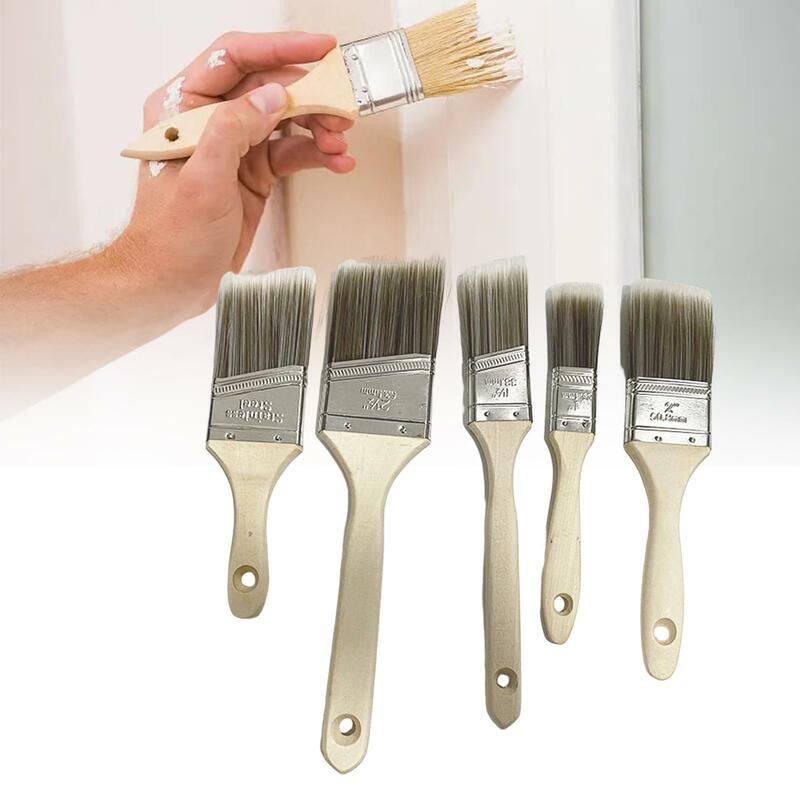 5 Pieces Wall Paint Brushes House Paint Brush Assorted Sized for Walls Doors