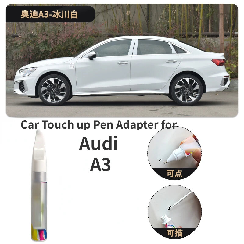 Adattatore per penna Touch up per auto per Audi A3 Paint Fixer Glacier White Cloud grey Audi A3 pezzi modificati graffio per auto riparazione favolosa