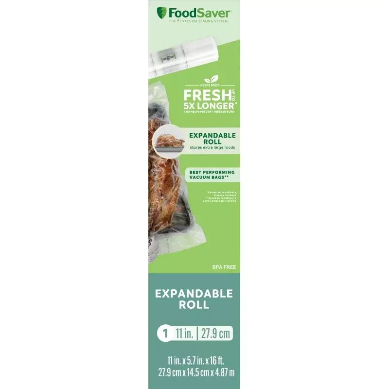 Food Saver Expansível Heat-Seal Roll, Extra Grande, 11 "x 16"