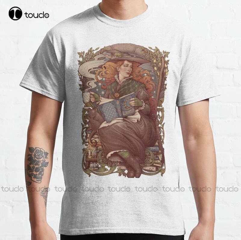 Nouveau-Camiseta clásica de bruja folclórica para hombre y mujer, camisa personalizada con estampado Digital, regalo personalizado, Unisex, Xs-5Xl