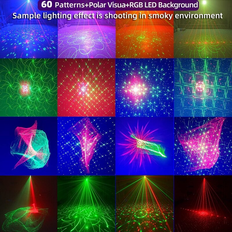 Northern Lights Party Disco Lights Laser Projector Voice Controlled Strobe Lights Voice Activated DJ Club Home Birthday Decorati