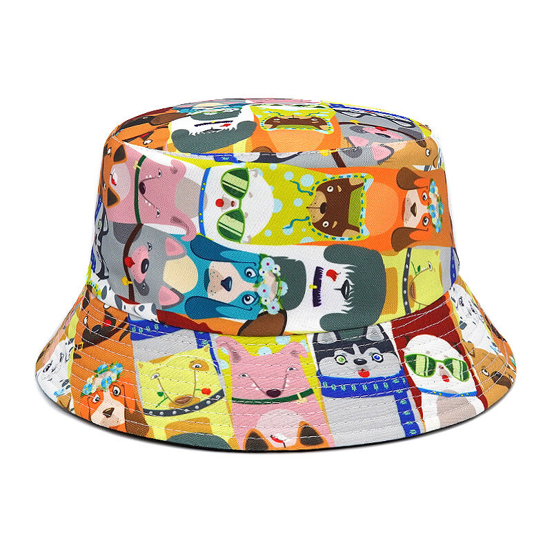 2023 파나마 버킷 햇, 그래피티 타이 염료 프린트, 어부 모자, 여름 태양 모자, 여성 남성 리버시블 낚시 모자