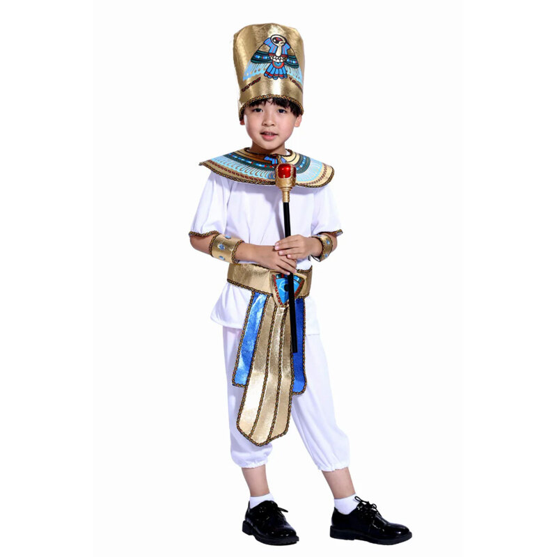 Boy Girl Ancient Egypt Egyptian Pharaoh Cleopatra Prince Princess Cosplay Costume For Kids Carnival Halloween With Accessories