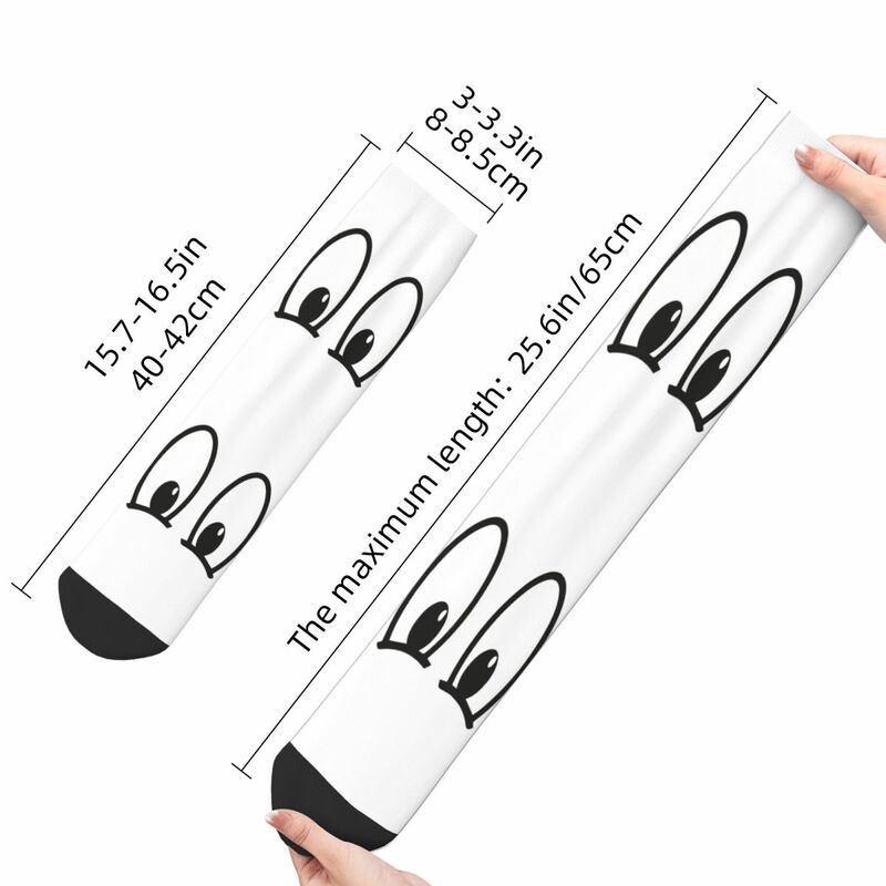Calcetines con diseño de Ojos de dibujos animados para hombre y mujer, medias de verano estampadas