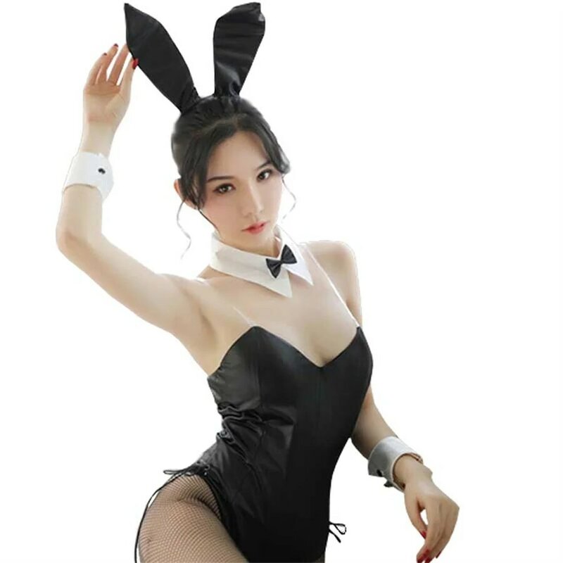 Bonito Anime Bunny Girl Cosplay Traje para Mulher, Sexy Coelho Falso Couro Set, Jogos Adultos, Roleplay erótico para Casal, Produto Sexo