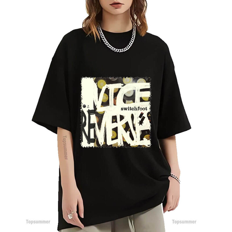 Vice re-verses เสื้อยืดอัลบั้ม switchfoot Tour เสื้อยืดผ้าฝ้ายสำหรับผู้ชายเสื้อเสื้อยืดหลวมสำหรับผู้หญิง