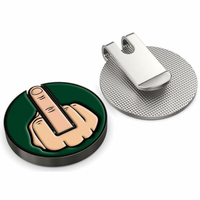 Metalowy środkowy palec piłka golfowa Marker nowy zabawny zdejmowany przypinka do czapki golfowej daszki golfowe klipsy na zewnątrz