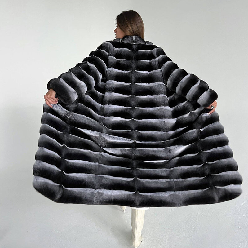 Manteau en fourrure de lapin Rex naturel pour femme, vestes courtes, fourrure de chinchilla, vraie fourrure, hiver, best-seller