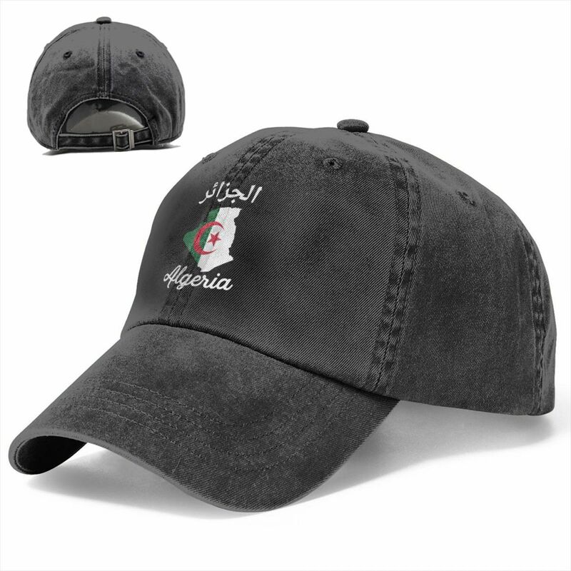 Флаг Алжира, бейсболка с картой, винтажная Потертая джинсовая Регулируемая шапка унисекс