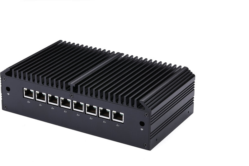 Kostenloser Versand qotom x86 Mini-Computer-Router mit 8 Gigabit LAN, Core i3 i5 i7 Gateway Home Router, q300ge lüfter los