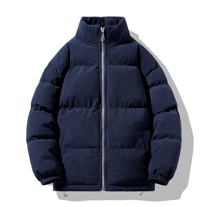 Новая молодежная осенне-зимняя свободная ветрозащитная теплая утепленная куртка из хлопка Мужская модная универсальная куртка с воротником-стойкой