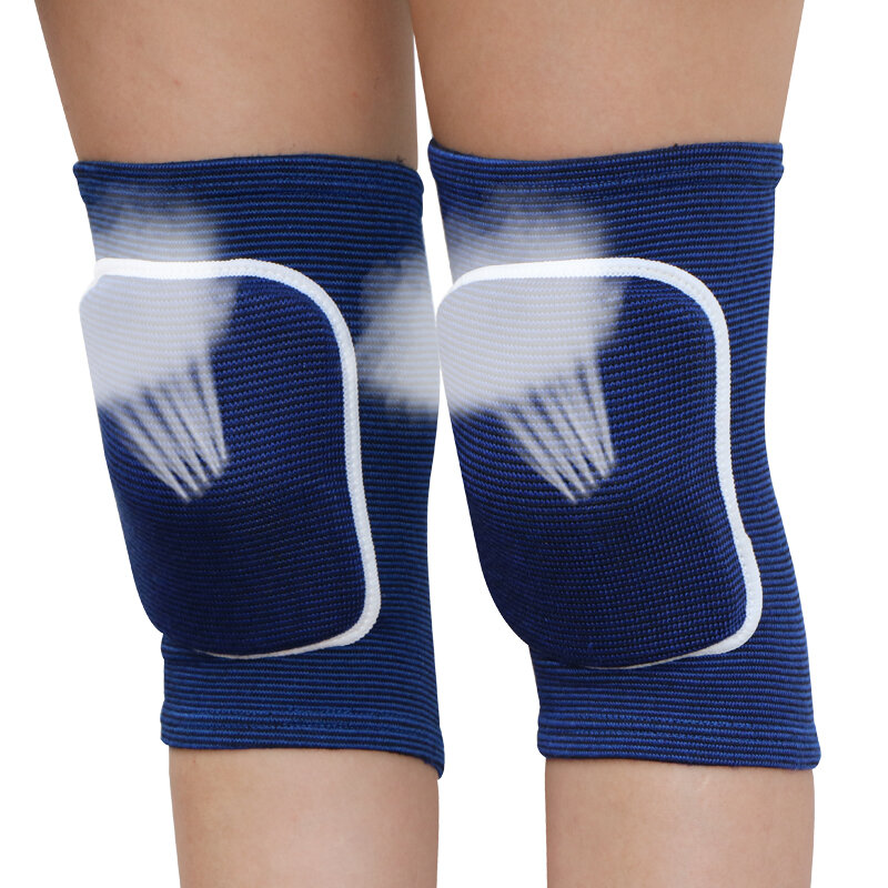 Moda sport kompresyjne ochraniacze na kolana elastyczne ochraniacze kolan zagęszczony gąbka kolana Brace wsparcie dla tańca trening treningowy