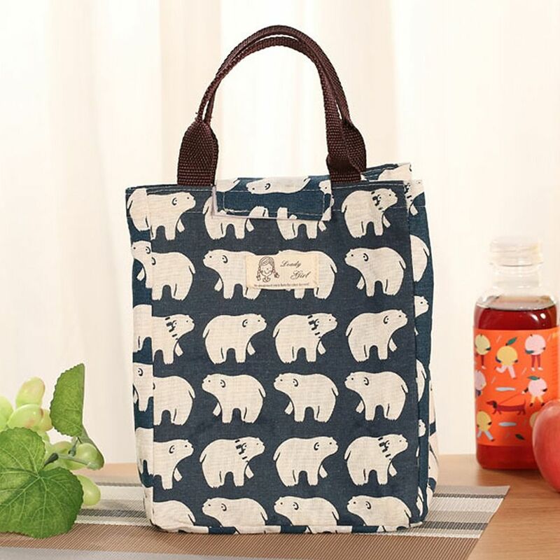 Cute Cartoon Picnic Storage Bag Travel Insulated Thermal Bag Lunch Box Cooler Lunch Bag Breakfast Organizer