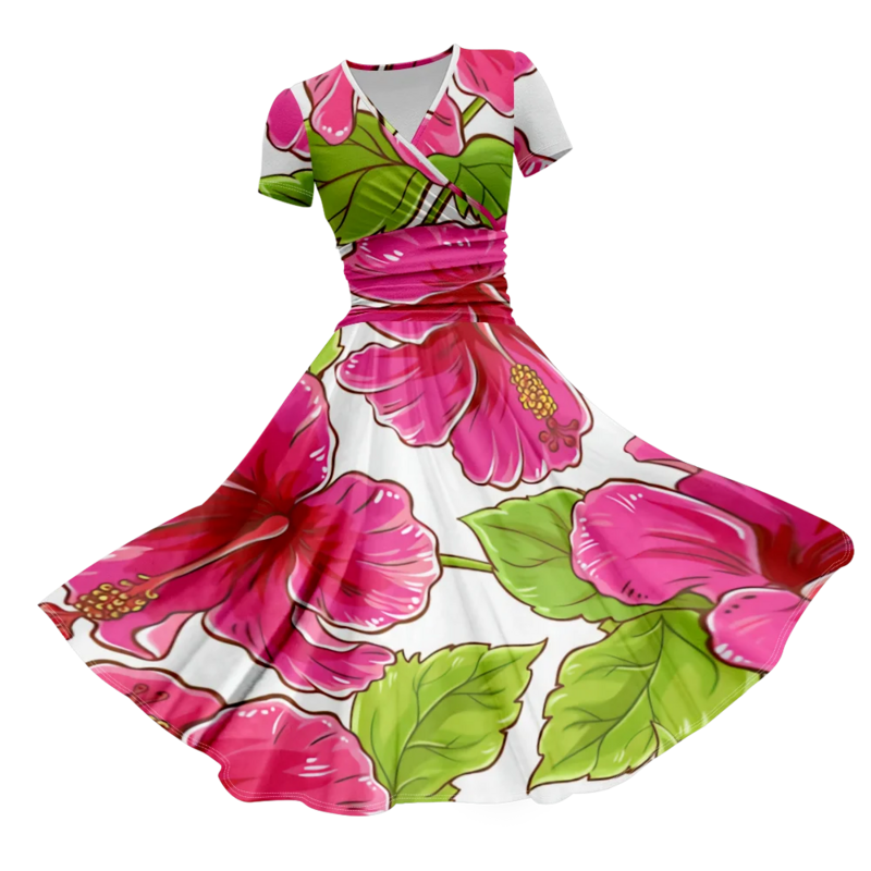 Gaun Musim Panas 2024 gaun Maxi seksi bunga gaun pesta wanita mewah bergaya pantai gaun malam jubah elegan gaun perempuan