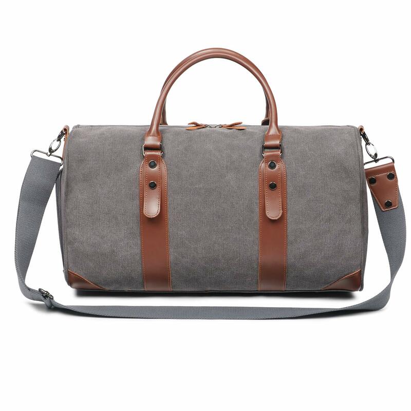 Tas traveling lipat kapasitas besar portabel tas Duffle garmen untuk pria tas kanvas Weekender Overnight Bag Carry On bawaan Coach