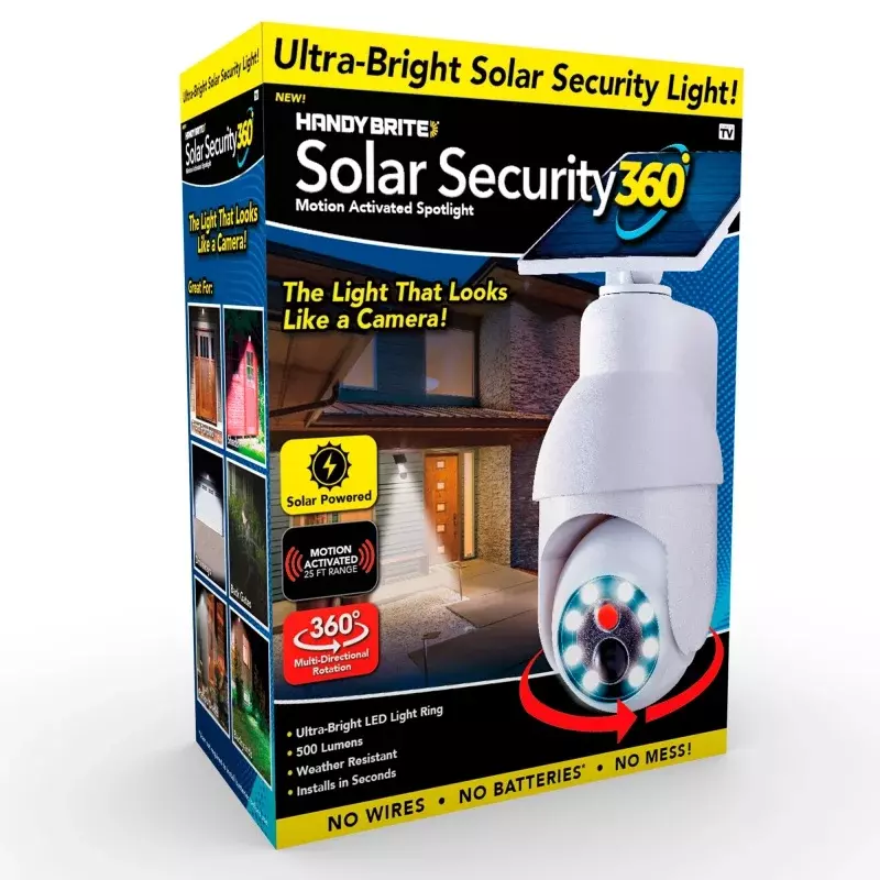 Poręczne światło słoneczne 360 bezpieczeństwa, które wygląda jak kamera z rozrzutem wiązki 120 stopni.