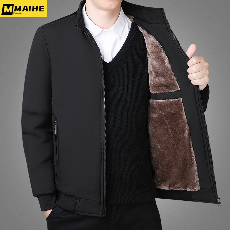 Новинка 2024, зимняя флисовая куртка, мужское высококачественное деловое пальто, Мужская Повседневная зимняя теплая Новая стеганая куртка, размер 8XL