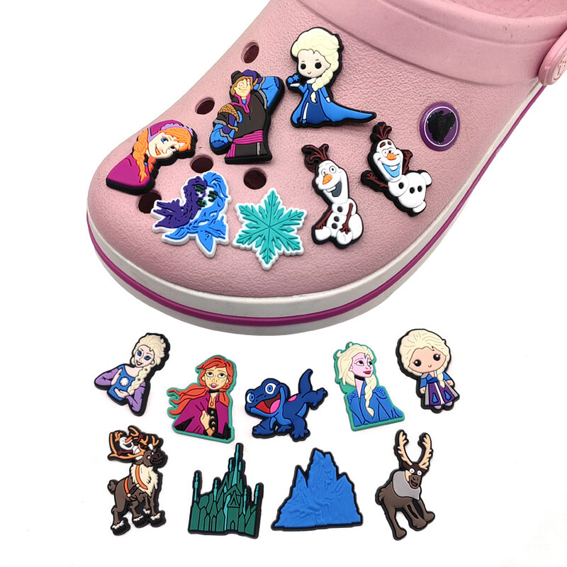 16pcs Disney Frozen Collection Shoe Charms For Crocs Shoe Decorations Accessories For Sandals Decorate And Adult Birthday Gift