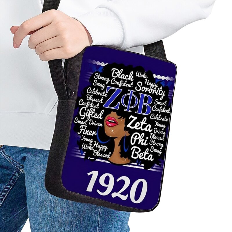 Jackherelook Fashion New Messenger Bag for Kids Hot Zeta Phi Beta Sorority borsa a tracolla da viaggio Casual borse da scuola piccole primarie