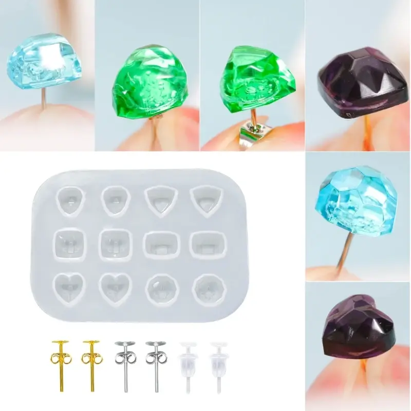 Silicone Earring Molds DIY Silicone Moulds Handmade Earring Accessories Studs Earrings Moulds Earrings Set for Earrings