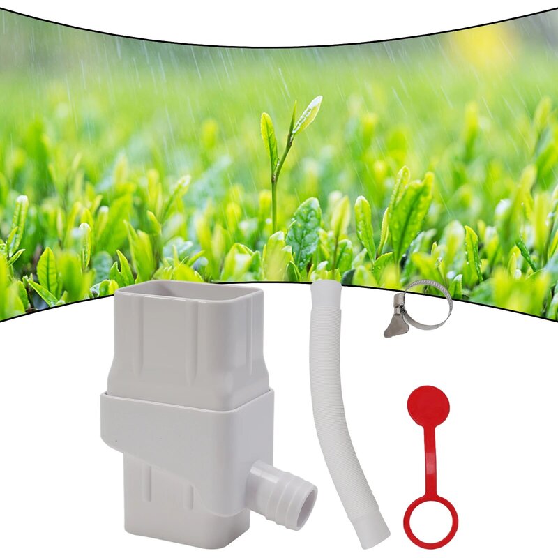Sistema de conector desviador de recolección de agua de lluvia con enchufe de silicona, colador de 2x3 pulgadas con accesorio de enchufe de silicona
