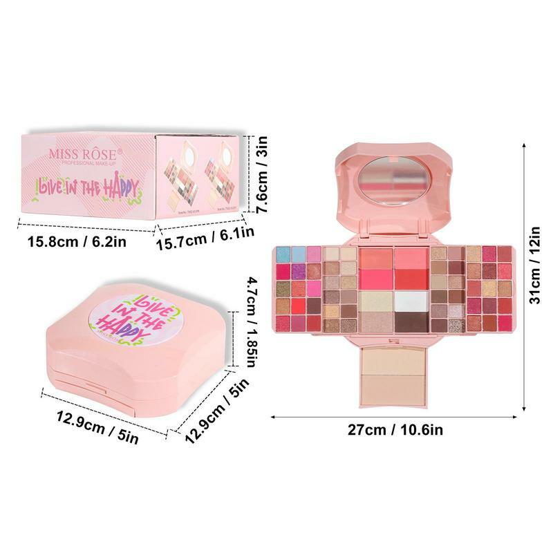 Kit de maquillage polyvalent tout-en-1 pour femme, kit de voyage, palette multicolore, fard à barrage, poudre, cadeau