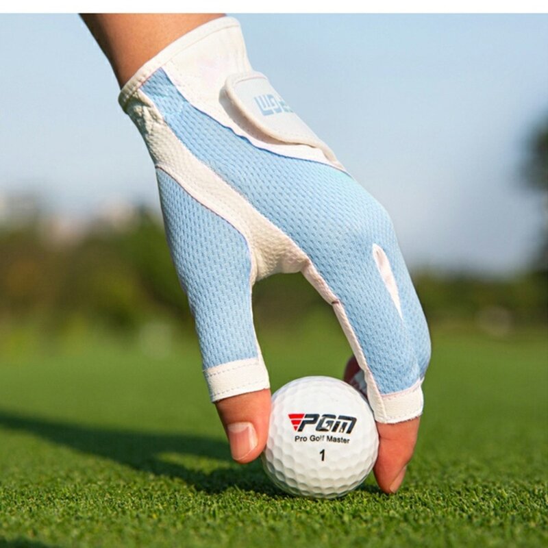 1 Pair of Soft Golf Gloves Elegant Wear-resistant Mesh Breathable Golf Open Finger Covers