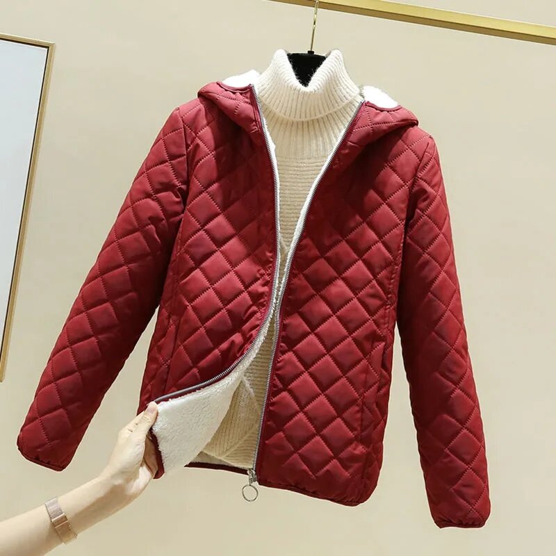 Новинка 2023, зимняя верхняя одежда, Корейская флисовая хлопковая верхняя одежда, стеганая куртка, Женское пальто, утепленная пуховая парка с капюшоном из хлопка, Женская куртка