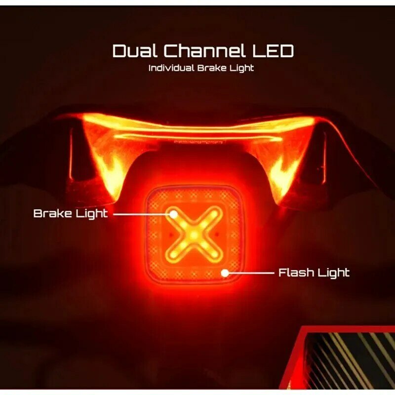 Enfitnix Cubelite III Smart Tail Light Bicycle Brake Warning Light Ultra Bright Rear Light USB Charge LED Night Warning Light