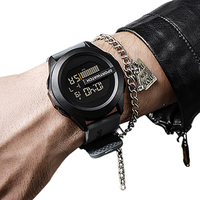 Jam tangan Digital pria, dengan Stopwatch Alarm hitung mundur tahan air menyala uniseks digunakan untuk mengatur waktu