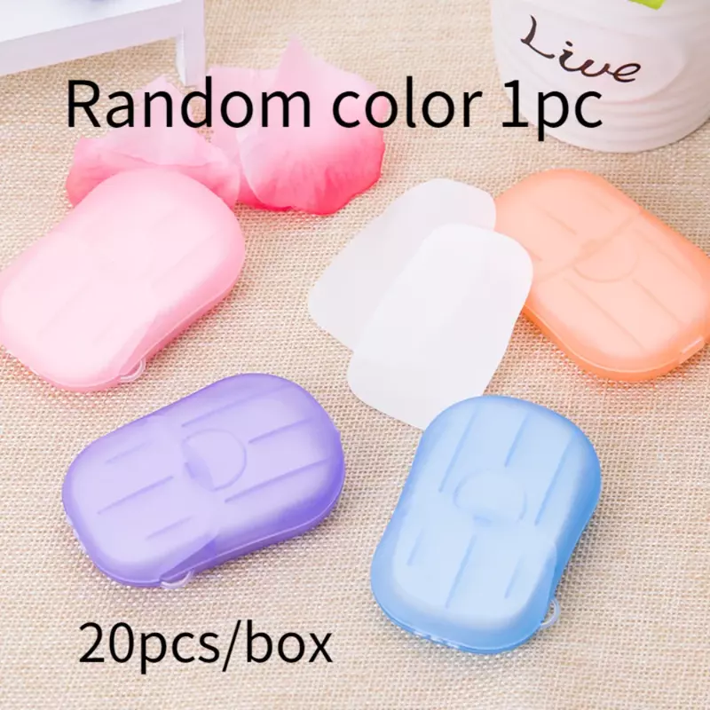 50Pcs/box Disposable Soap Paper for Traveling Soap Paper Washing Hand Mini Paper Soap Scented Slice Sheet Bath Cleaning Supplies