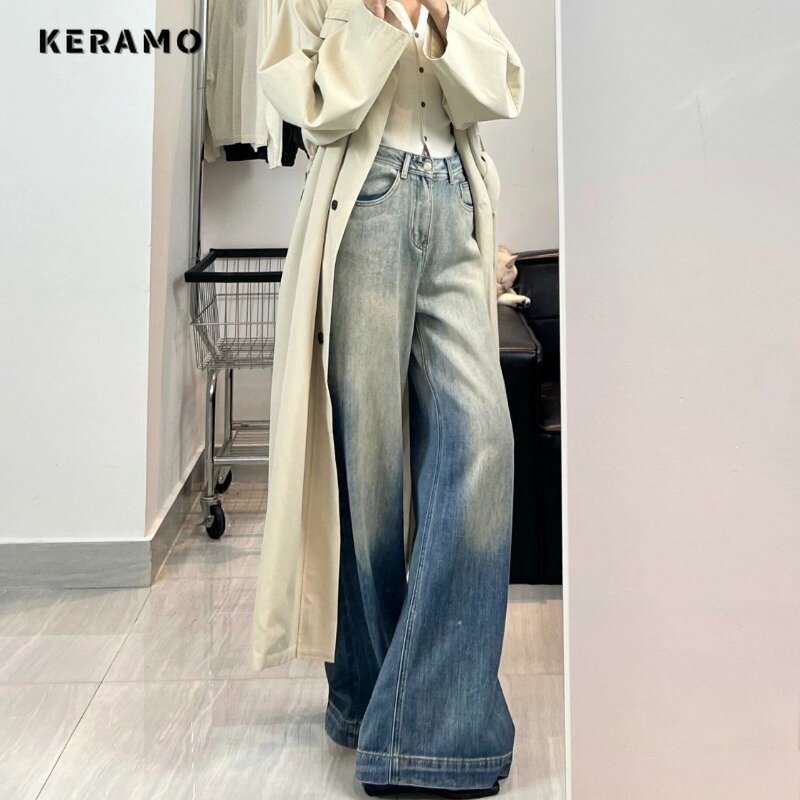 Women's Retro Wide Leg Baggy Casual Denim Trouser Harajuku High Waist Loose Jeans 2024 Summer Vintage Fashion Blue Pants