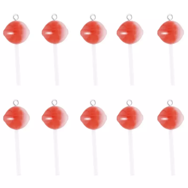 10Pcs Suiker Candy Lollipop Resin Charms Diy Bevindingen Kawaii 3D Sleutelhanger Oorbel Hanger Bedels Voor Sieraden Maken Suppplies