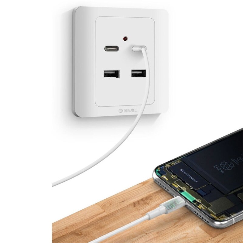 High-Speed TypeC Wall Outlet Charging Power Outlet with USB Ports 220V Dropship