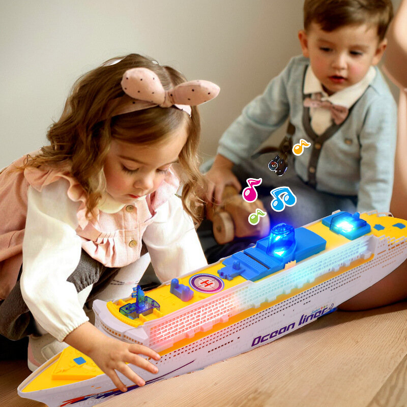 Kreuzfahrt schiff Spielzeug Ocean Liner Kreuzfahrt schiff Boot elektrisches Schiff Spielzeug mit blinkendem Licht und Sound Spaß nautische Dekorationen Boot Spielzeug