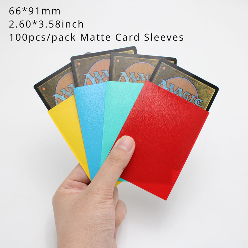 100 SZTUK 66x91mm Matowe kolorowe koszulki na karty o standardowym rozmiarze TCG Trading Cards Protector Tarot Shield Gry planszowe Magiczna okładka PKM