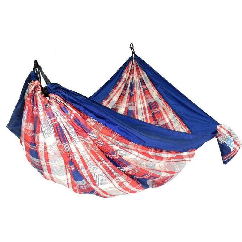 Travel Camping Hammock Portable Lightweight Hanging Kit Included 116" L x 59" W Breathable & Fast Drying 400lb Capacity Plaid