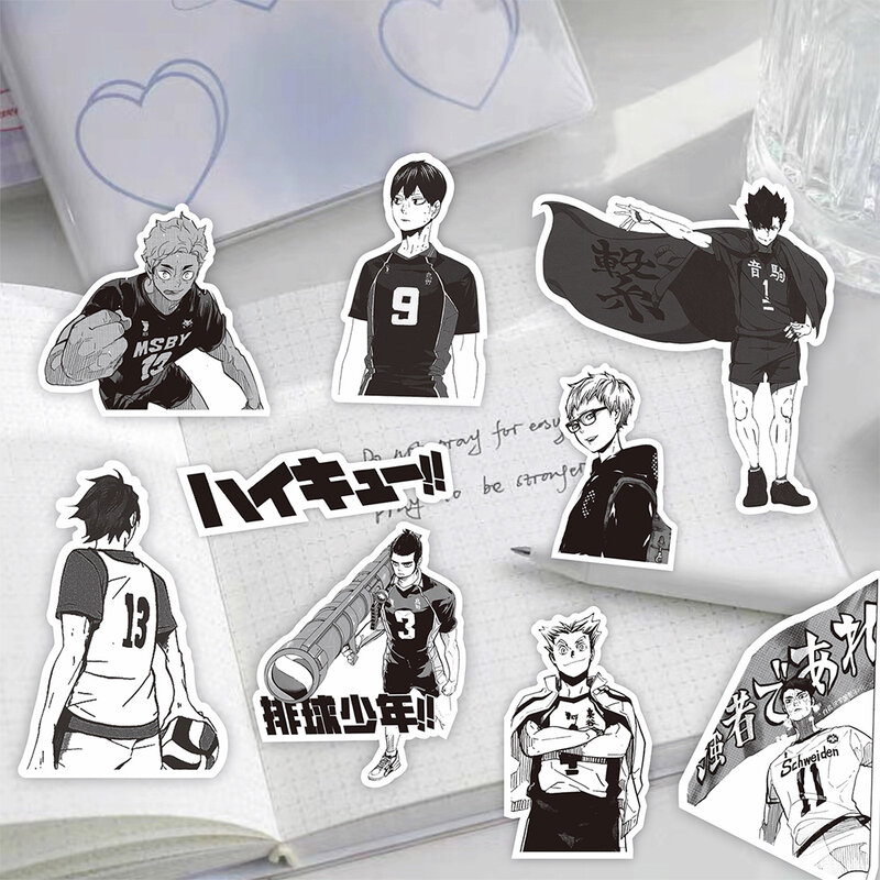 10/30/65pcs Cool Black White Haikyuu!! Graffiti Waterproof Stickers Anime Decals Motorcycle Laptop Skateboard Phone Car Sticker
