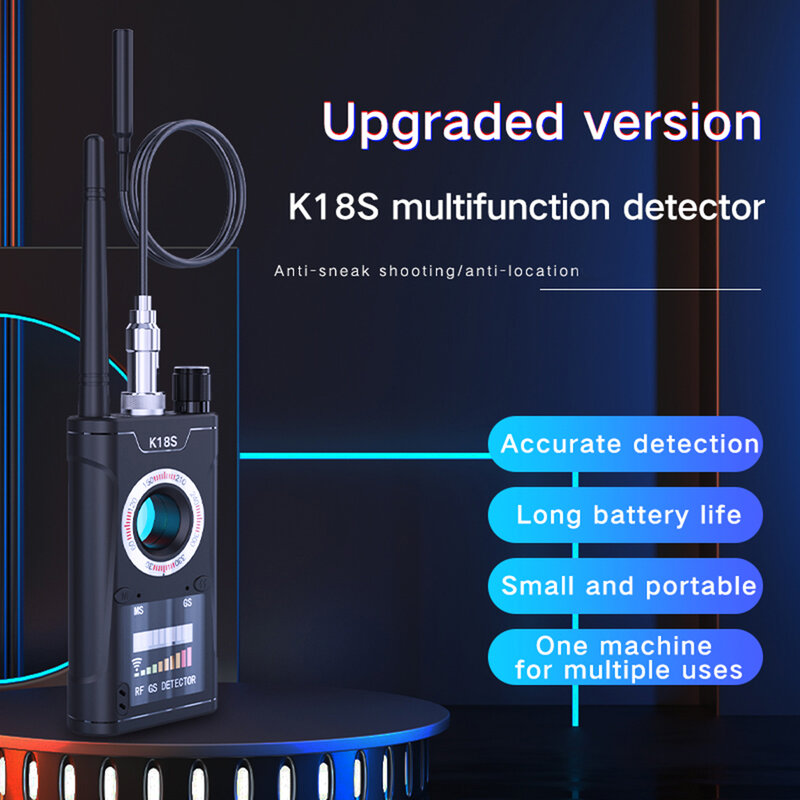 Upgrade Multi-Function Wireless K18S Reverse Camera Detector GSM Audio Error Finder GPS Signal RF Tracker Detect Scanner